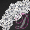 Schiffli on Organza Beaded Motif Pair with Rhinestone Accent